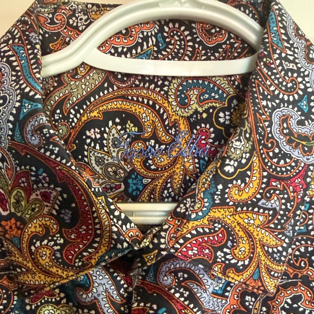 Tassel Elba 100% Cotton Paisley Long Sleeve Shirt in Excellent Condition. Nice! - Picture 2 of 7